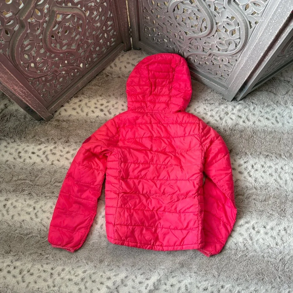GAP Kids hot pink puffer jacket girls medium lightweight waterproof winter play